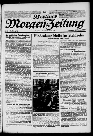 Berliner Morgen-Zeitung vom 27.02.1929