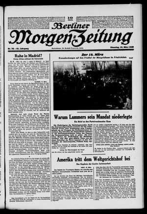 Berliner Morgen-Zeitung vom 19.03.1929