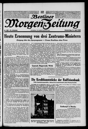 Berliner Morgen-Zeitung vom 11.04.1929