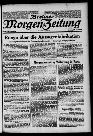 Berliner Morgen-Zeitung vom 22.04.1929