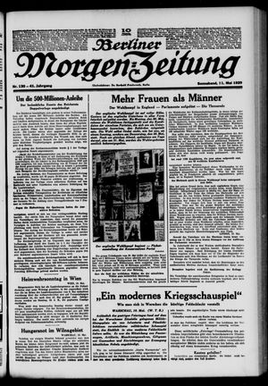 Berliner Morgen-Zeitung vom 11.05.1929