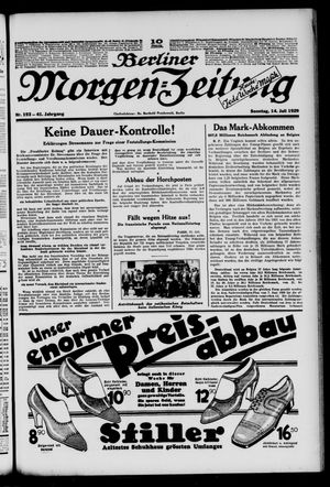 Berliner Morgen-Zeitung vom 14.07.1929