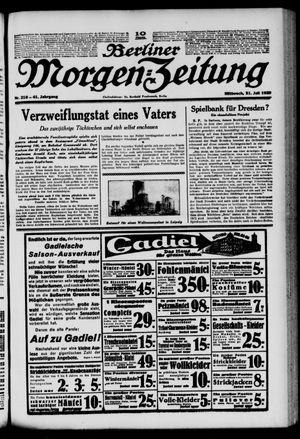 Berliner Morgen-Zeitung vom 31.07.1929