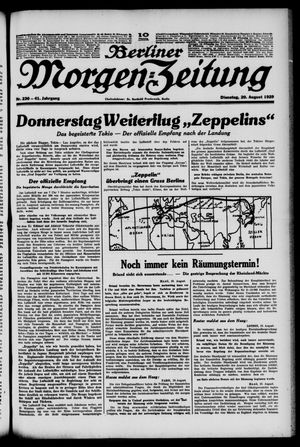 Berliner Morgen-Zeitung vom 20.08.1929