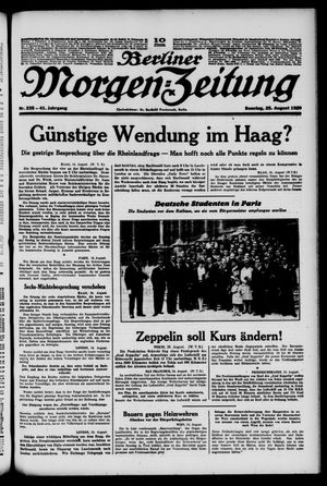 Berliner Morgen-Zeitung vom 25.08.1929
