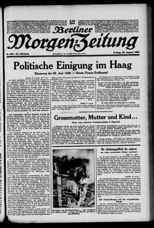 Berliner Morgen-Zeitung vom 30.08.1929