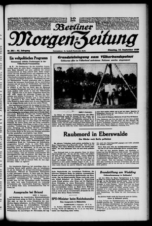 Berliner Morgen-Zeitung vom 10.09.1929