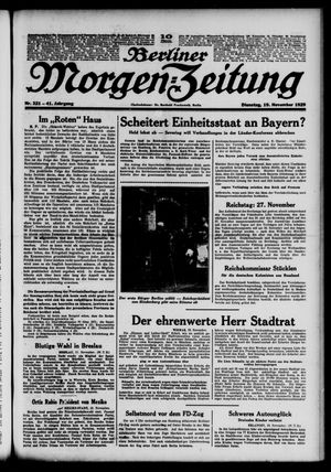 Berliner Morgen-Zeitung vom 19.11.1929
