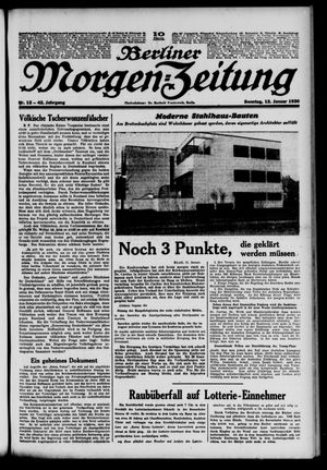 Berliner Morgen-Zeitung on Jan 12, 1930