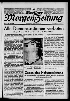 Berliner Morgen-Zeitung on Jan 17, 1930