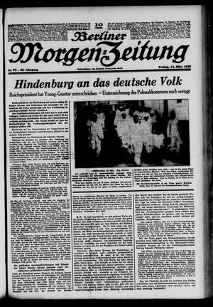 Berliner Morgen-Zeitung vom 14.03.1930