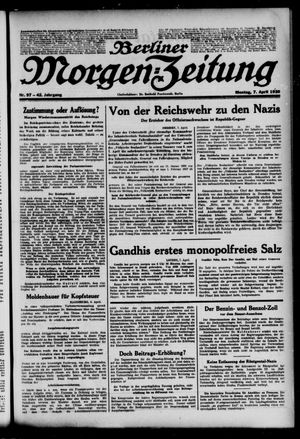 Berliner Morgen-Zeitung on Apr 7, 1930