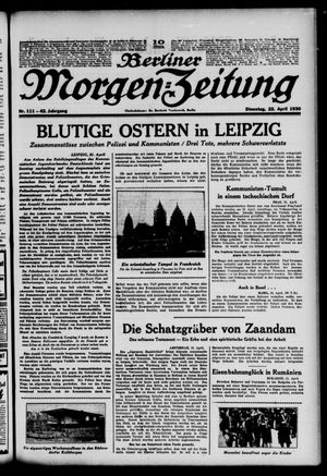Berliner Morgen-Zeitung vom 22.04.1930