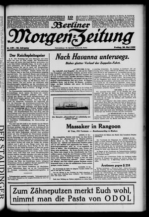 Berliner Morgen-Zeitung vom 30.05.1930