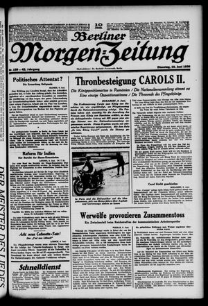 Berliner Morgen-Zeitung vom 10.06.1930