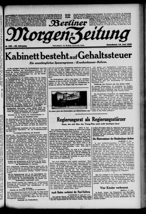 Berliner Morgen-Zeitung vom 14.06.1930