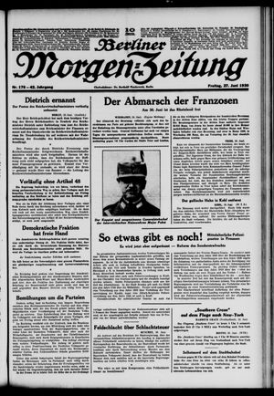Berliner Morgen-Zeitung vom 27.06.1930