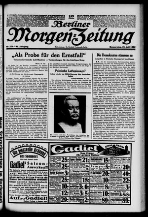 Berliner Morgen-Zeitung vom 31.07.1930