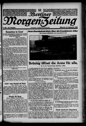 Berliner Morgen-Zeitung vom 10.09.1930