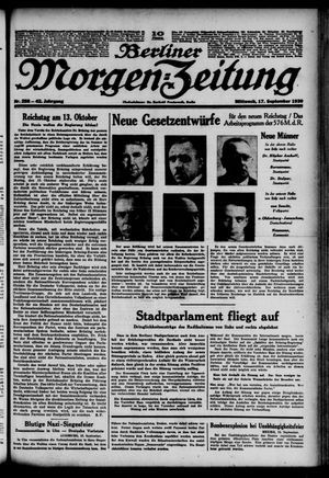Berliner Morgen-Zeitung vom 17.09.1930