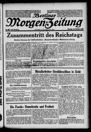 Berliner Morgen-Zeitung vom 13.10.1930