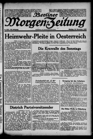 Berliner Morgen-Zeitung vom 10.11.1930