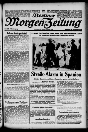 Berliner Morgen-Zeitung vom 16.11.1930