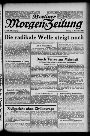 Berliner Morgen-Zeitung vom 17.11.1930