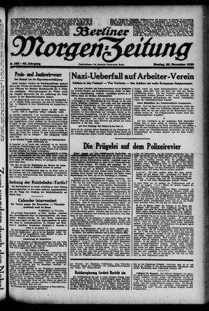 Berliner Morgen-Zeitung vom 24.11.1930