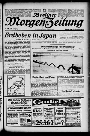 Berliner Morgen-Zeitung vom 27.11.1930