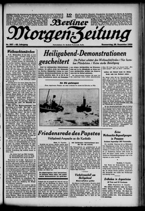 Berliner Morgen-Zeitung vom 25.12.1930