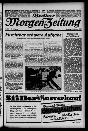 Berliner Morgen-Zeitung vom 11.01.1931