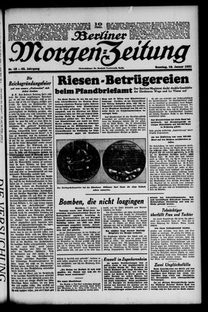 Berliner Morgen-Zeitung on Jan 18, 1931
