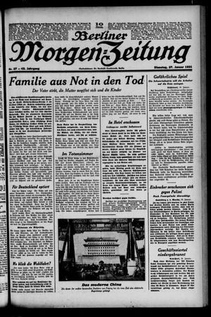 Berliner Morgen-Zeitung on Jan 27, 1931