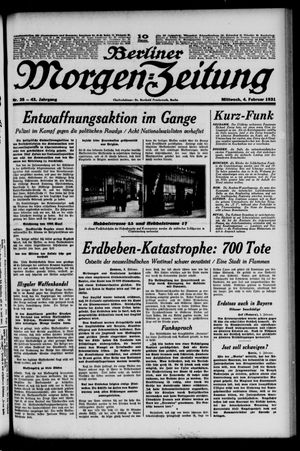 Berliner Morgen-Zeitung vom 04.02.1931