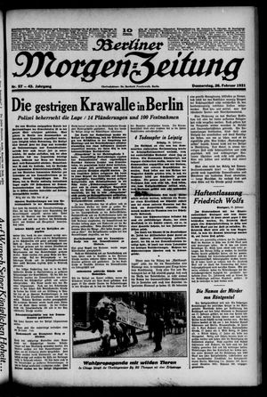 Berliner Morgen-Zeitung on Feb 26, 1931