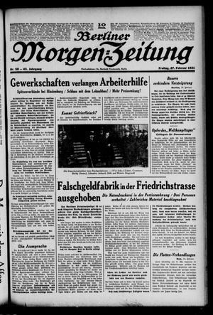 Berliner Morgen-Zeitung on Feb 27, 1931
