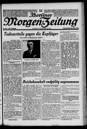 Berliner Morgen-Zeitung vom 26.03.1931