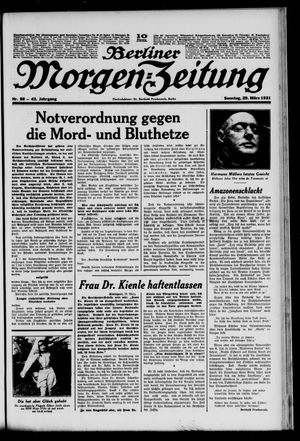 Berliner Morgen-Zeitung vom 29.03.1931