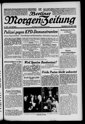 Berliner Morgen-Zeitung vom 18.04.1931