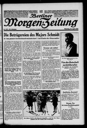 Berliner Morgen-Zeitung on Apr 21, 1931