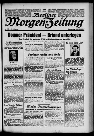Berliner Morgen-Zeitung on May 14, 1931