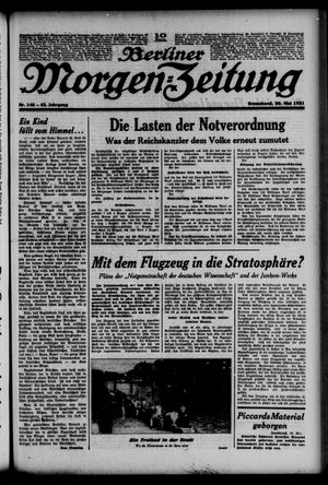 Berliner Morgen-Zeitung vom 30.05.1931