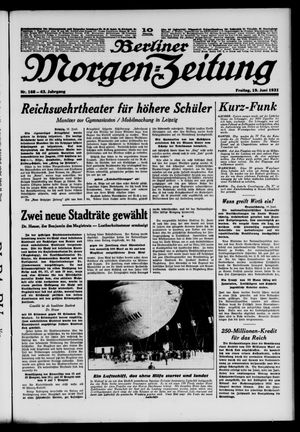 Berliner Morgen-Zeitung vom 19.06.1931