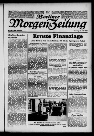 Berliner Morgen-Zeitung vom 12.07.1931