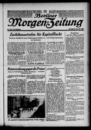 Berliner Morgen-Zeitung vom 18.07.1931