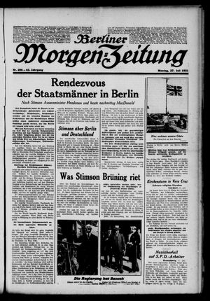 Berliner Morgen-Zeitung on Jul 27, 1931