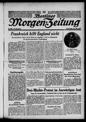 Berliner Morgen-Zeitung vom 30.07.1931