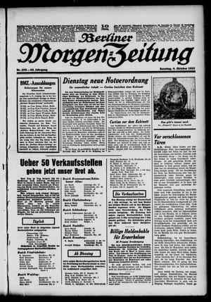 Berliner Morgen-Zeitung vom 04.10.1931