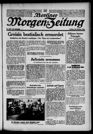 Berliner Morgen-Zeitung vom 23.10.1931